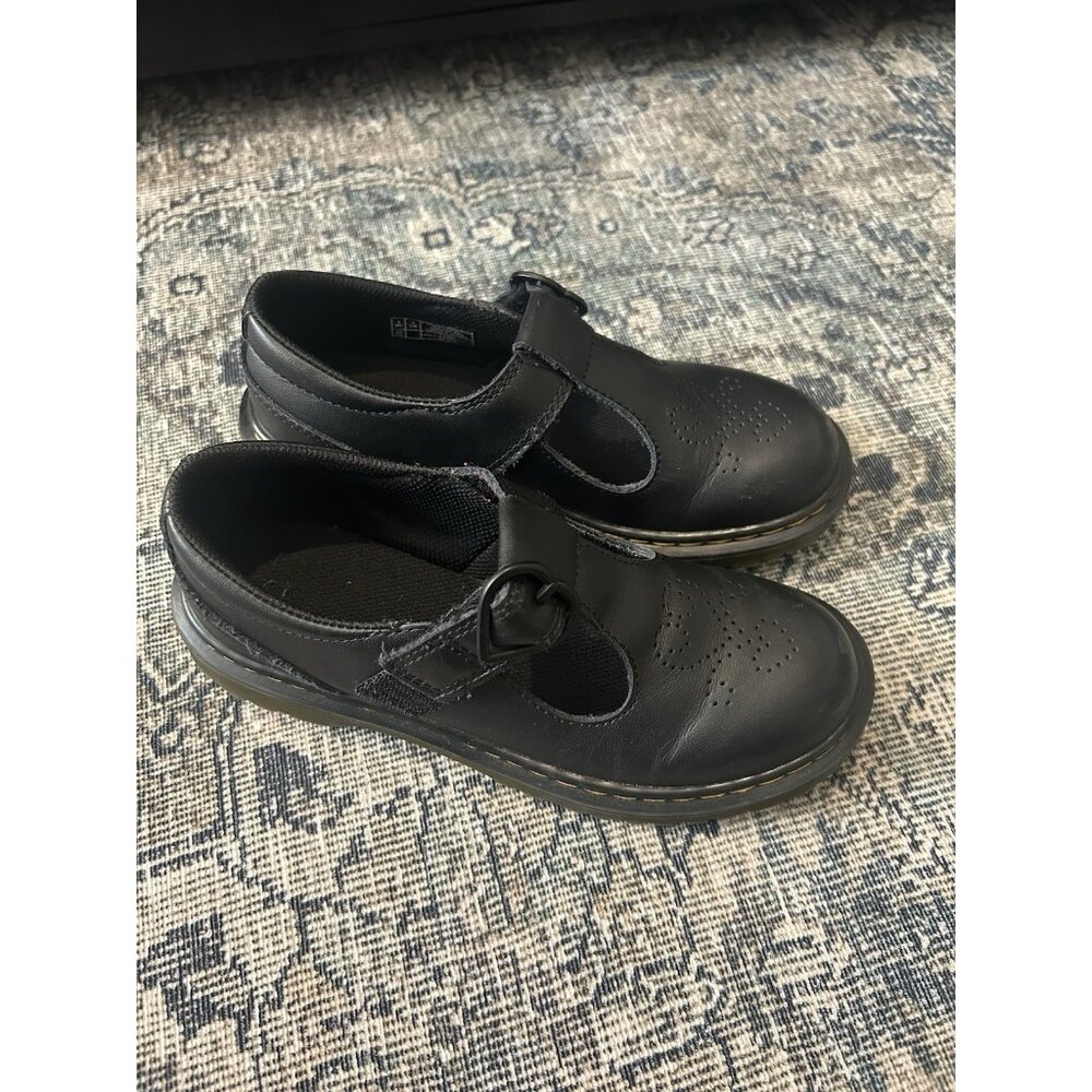 Dr Martens Polley II Mary Jane Black Big Kids Size 3 Hearts Detail